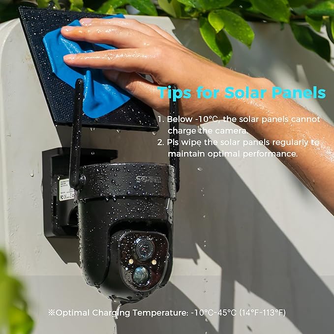 Vicohome 5V Solar Panels for Security Cameras for Bird Feeder 23% Energy Conversion Rate,9.8Ft Cable, USB C & Micro-USB Compatible, Weather Resistant, 360° Adjustable Bracket, for Tapo Eufy Aosu .etc