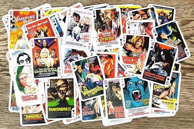 Vampires Playing Cards (Poker Deck 54 Cards All Different) Vintage Trash Horror Movie Poster Dracula Nosferatu