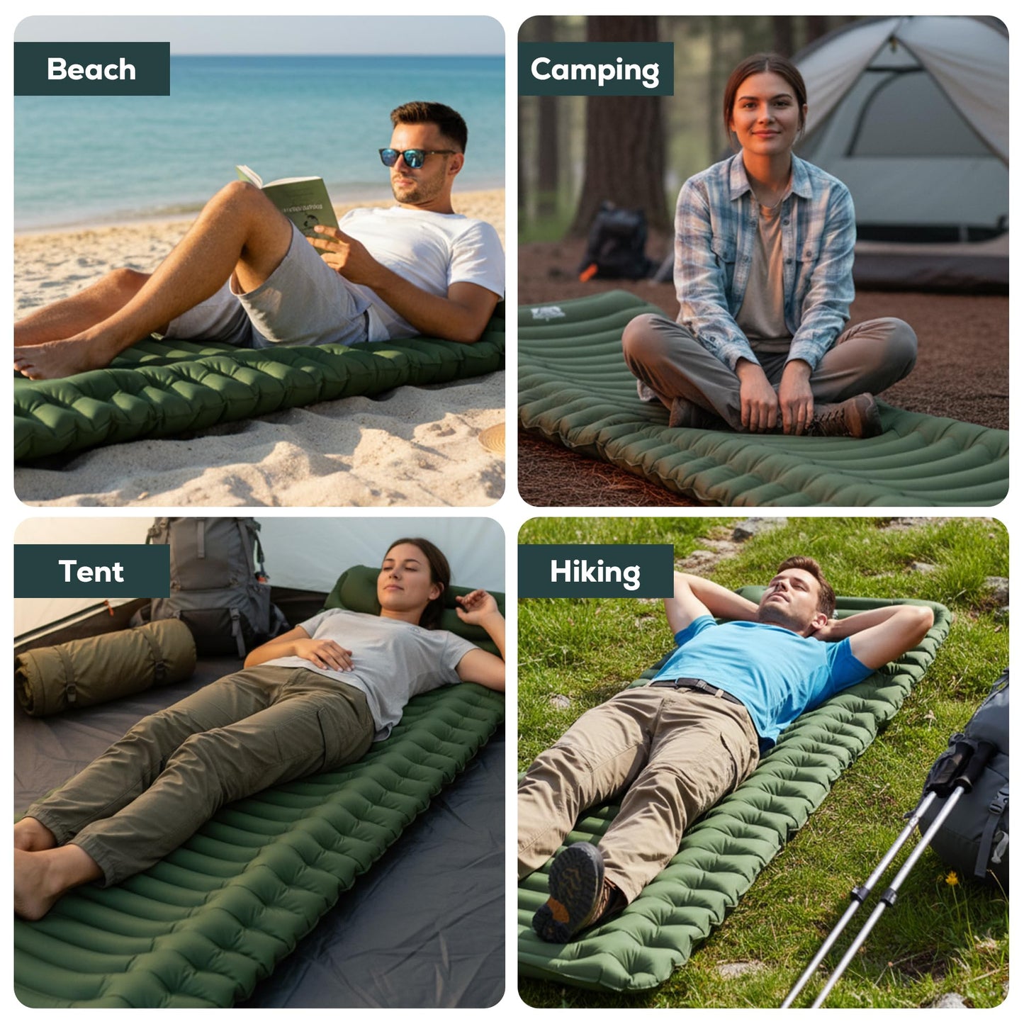 Gear Doctors® Ether 17.5oz Ultralight Camping Sleeping Pad – Backpacking Air Mattress – Camping