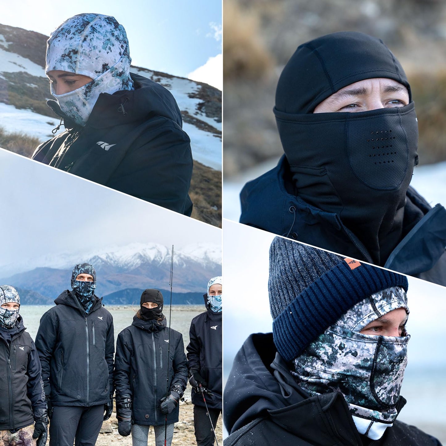 KastKing Mountain Mist Winter Balaclava Face Mask for Men & Women Black