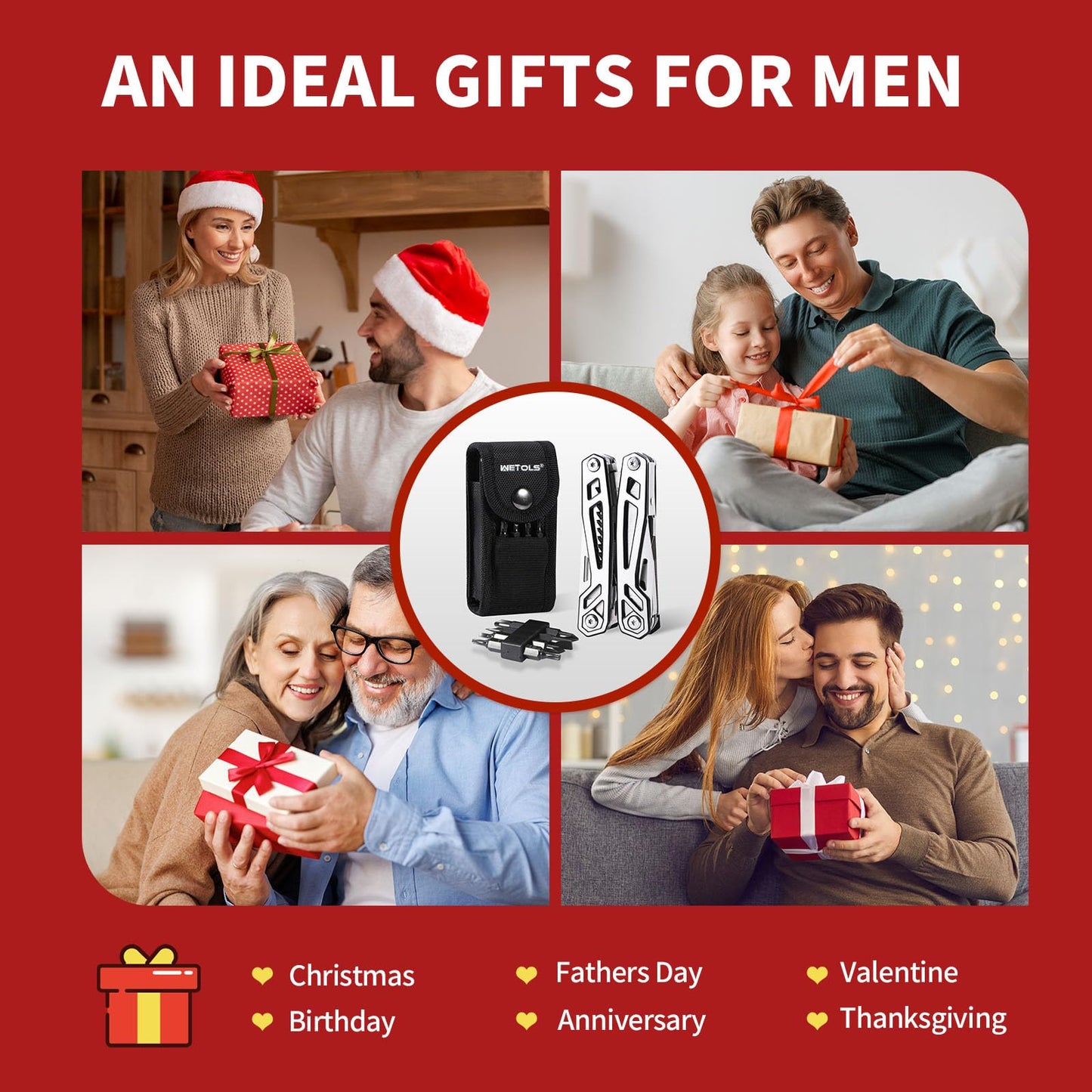 Multitool with Pocket Knife, Birthday Gifts for Men Women Mom Dad