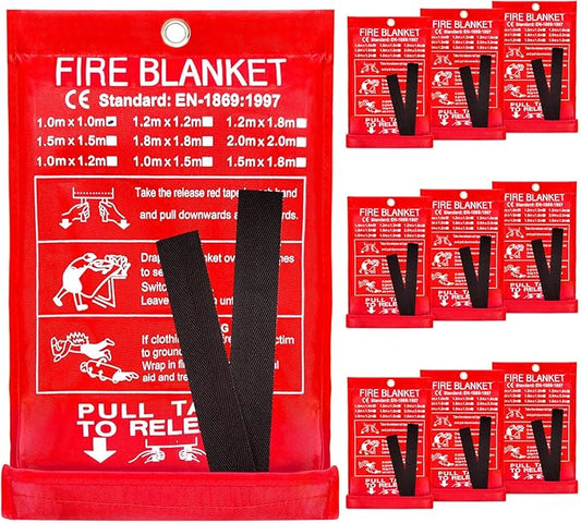 10 Pack Fire Blanket Emergency for Home Kitchen, 39 x 39 Large Emergency Fire Suppression Blankets Fiberglass Flame Retardant Protection for Home Kitchen Car Office Warehouse Camping Safety