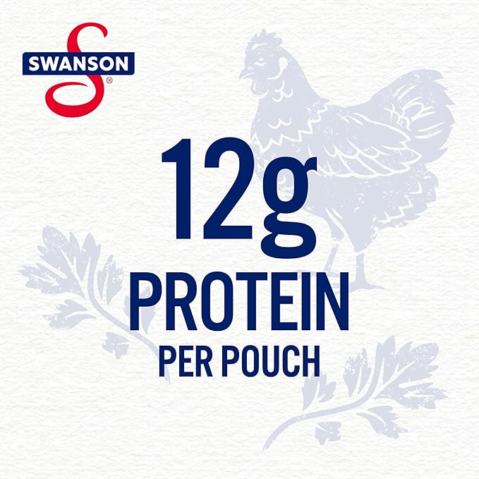 Swanson Hickory Smoked BBQ White Chunk Fully Cooked Chicken, 2.6 oz Pouch (12 Pack)