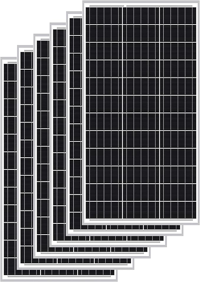 6-Pack ExpertPower 100 Watt 12 Volt Monocrystalline Solar Panel, Compact Design 35.43 X 22.83 X 1.18 in, High Efficiency Module PV Power for Battery Charging Boat, Caravan, RV, Off Grid Applications