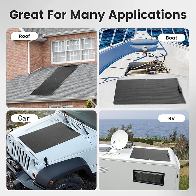 800 WattFlexible Solar Panel,2pcs 400 Watt Monocrystalline Solar Panel kit 10BB High Efficiency Module PV Power for 12-24V Battery Charging Car Battery Camper.