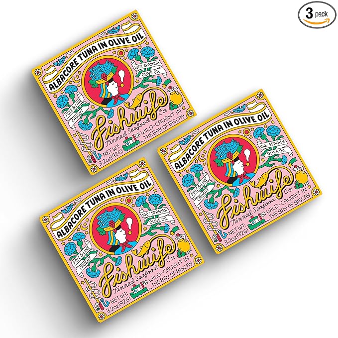 Fishwife Albacore Tuna in Olive Oil 3-Pack (3.2 Ounce) | MSC-Certified Sustainable Seafood, Gluten Free, High Protein, Omega-3s | Hand-Packed with Spanish Olive Oil and Salt