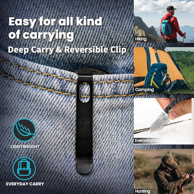 Kizer Banish Pocket Knife, 2.3 In Nitro-V Steel Blade Mini Folding Knife for Men Women G10 & Carbon Fiber Handle Hunting Knife with Pocket Clip Outdoor Indoor Survival EDC Knife, V2676A1