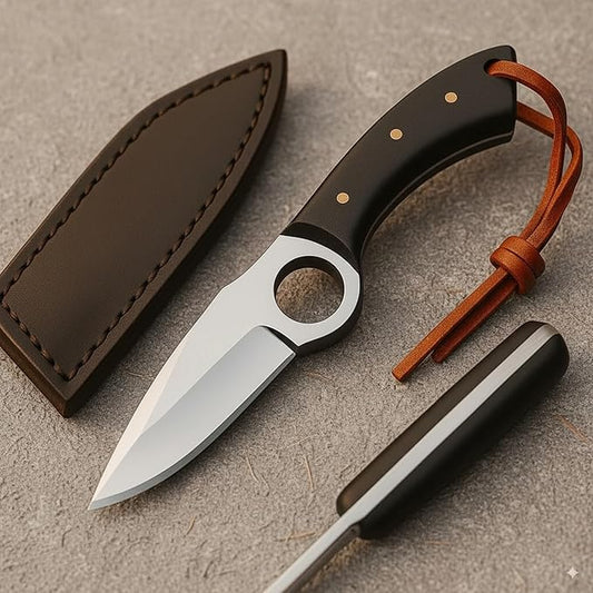 Predator Hunter - Fixed Blade Hunting Knife - 7 Inch hand Forged Full Tang Stainless Steel Knives For Hunting, Outdoor Camping, Hiking, Fishing, Bushcraft Knives With Leather Sheath. (Stainless Steel Knife)