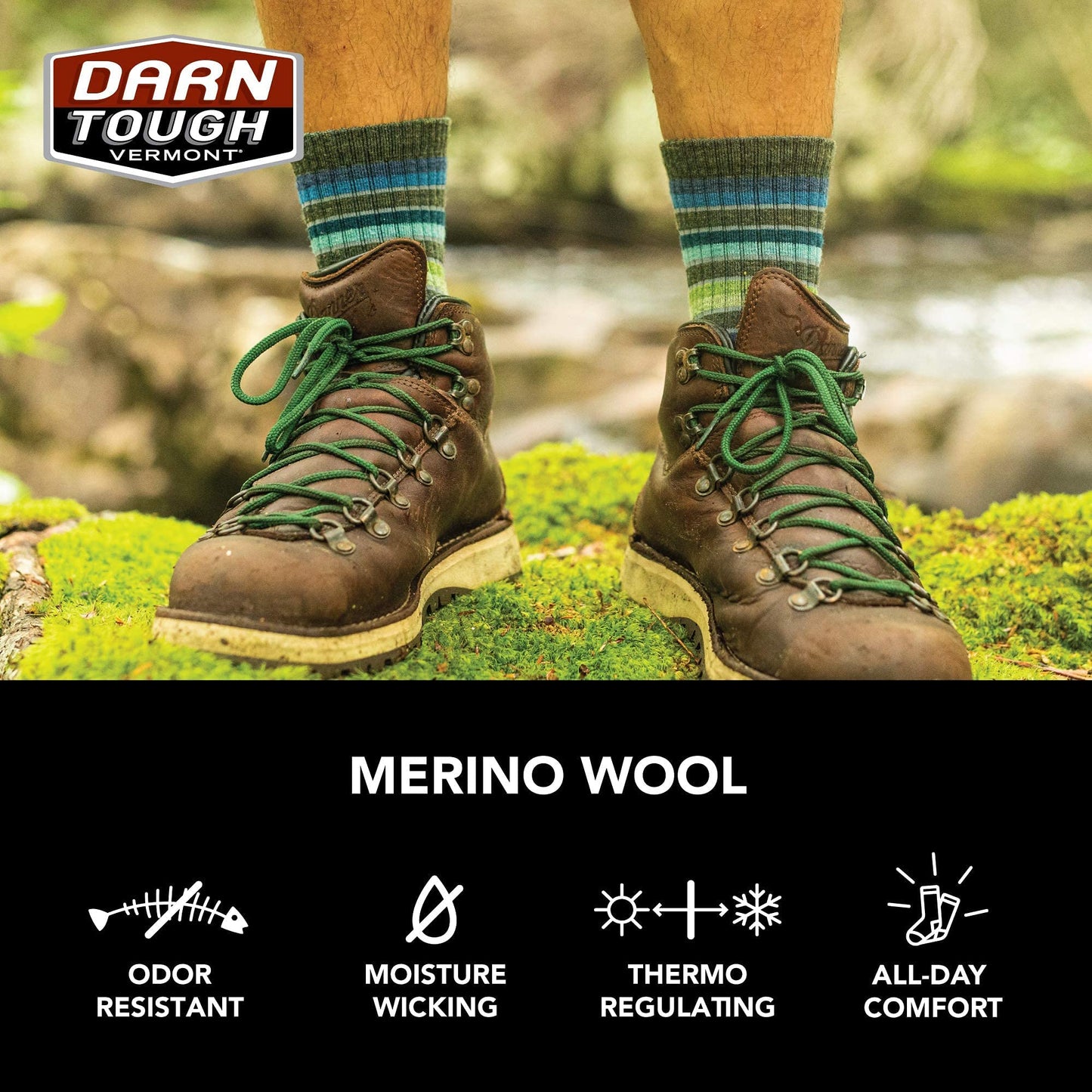 Darn Tough Vermont Men's Hiker Midweight Micro Crew Sock