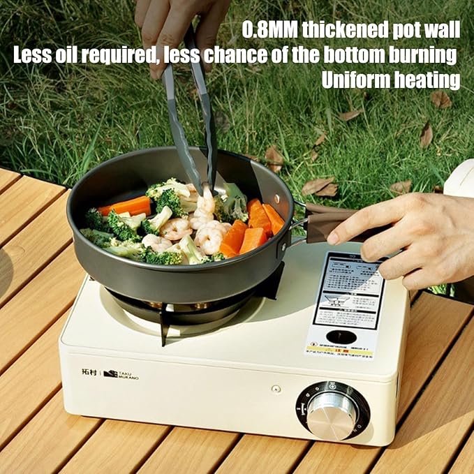 3Pcs Camping Cooking Set Lightweight Outdoor Mess Kit for Hiking and Picnics