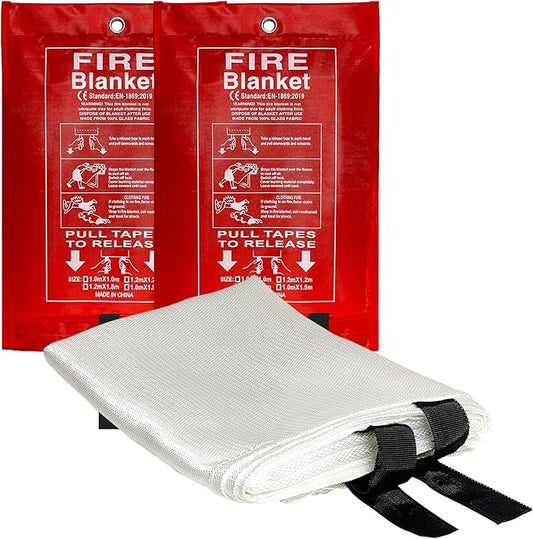 40??x 40??Emergency Fire Blanket - Flame Suppression Fiberglass Blankets for Home, Kitchen, Camping, Car, Office, Warehouse, Emergency Survival Safety - Fire Extinguisher Alternative (2, 40*40)