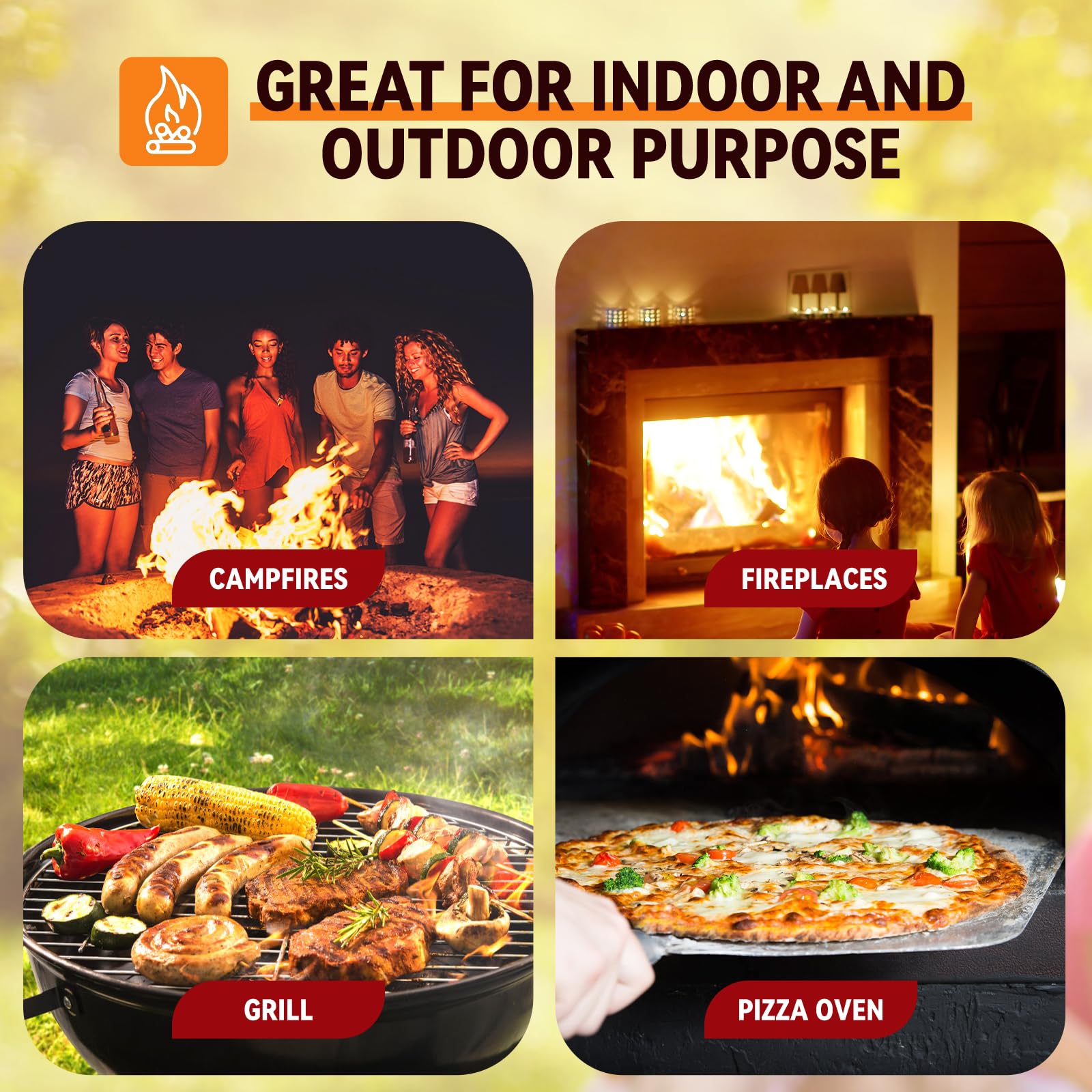 Realcook Natural Fire Starter for Campfires: All Weather Firestarters