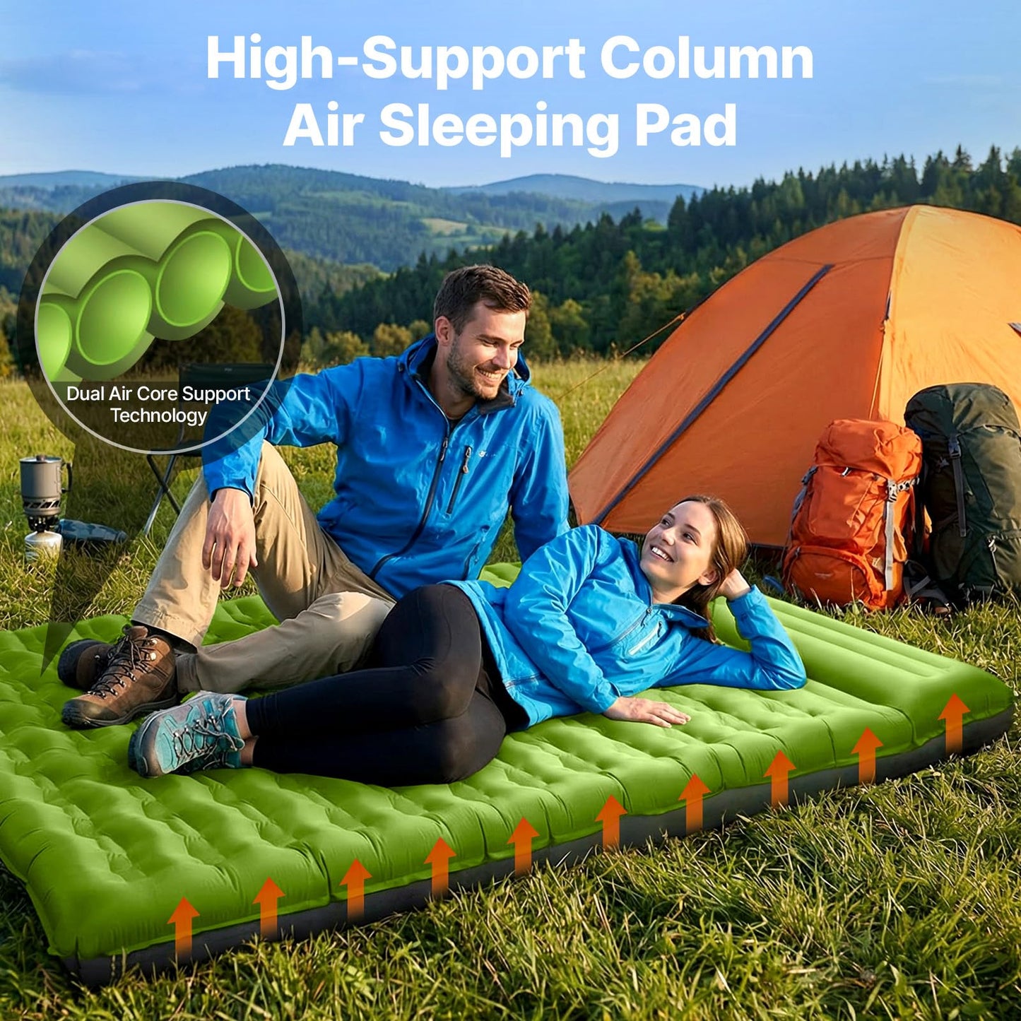 OGERY Double Sleeping Pad, 6" Extra Thick Inflatable Camping Mattress