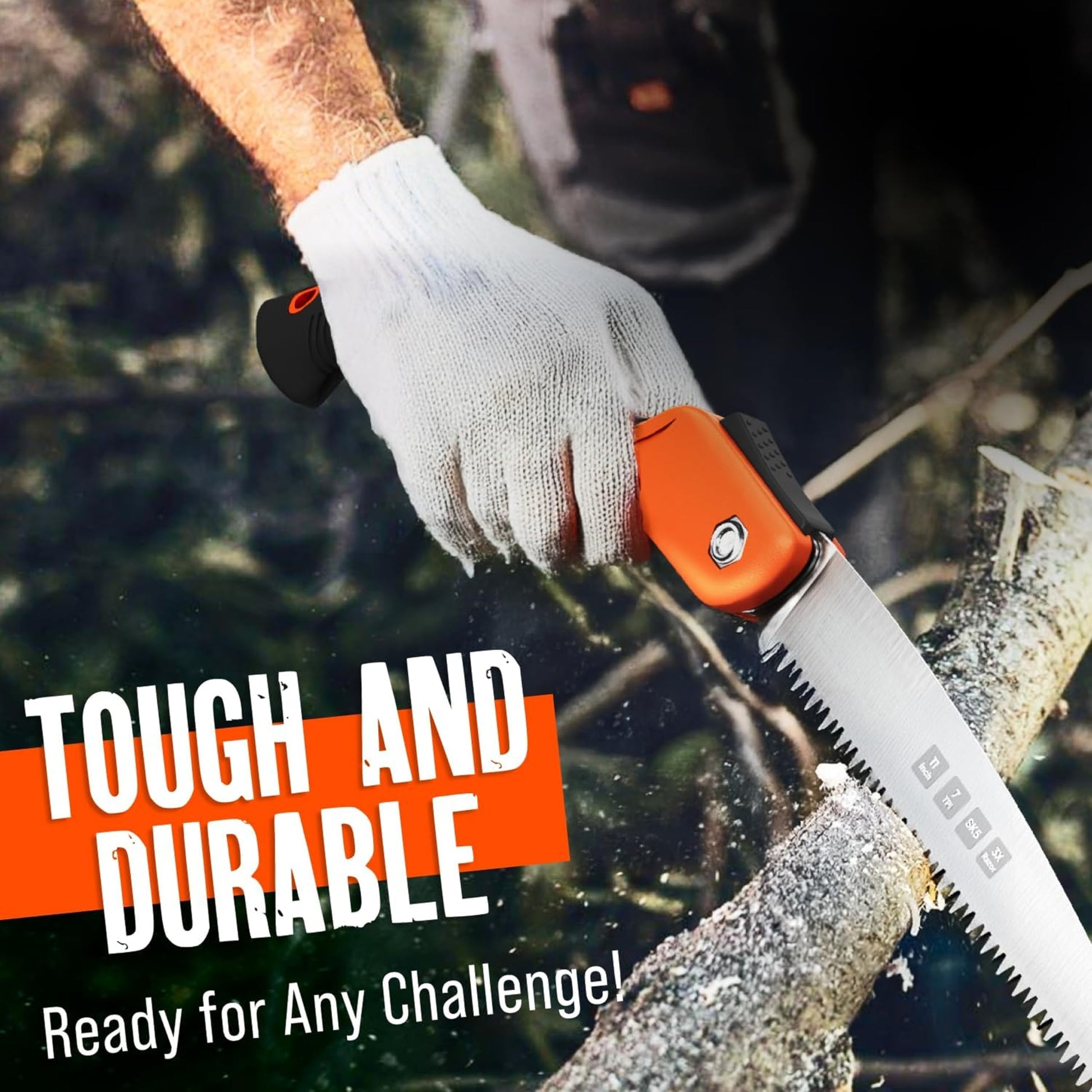 Folding Camping saw 11 Inch - Heavy Duty Pruning Saw with Triple-Cut SK5 Blade, 7 TPI Razor Teeth