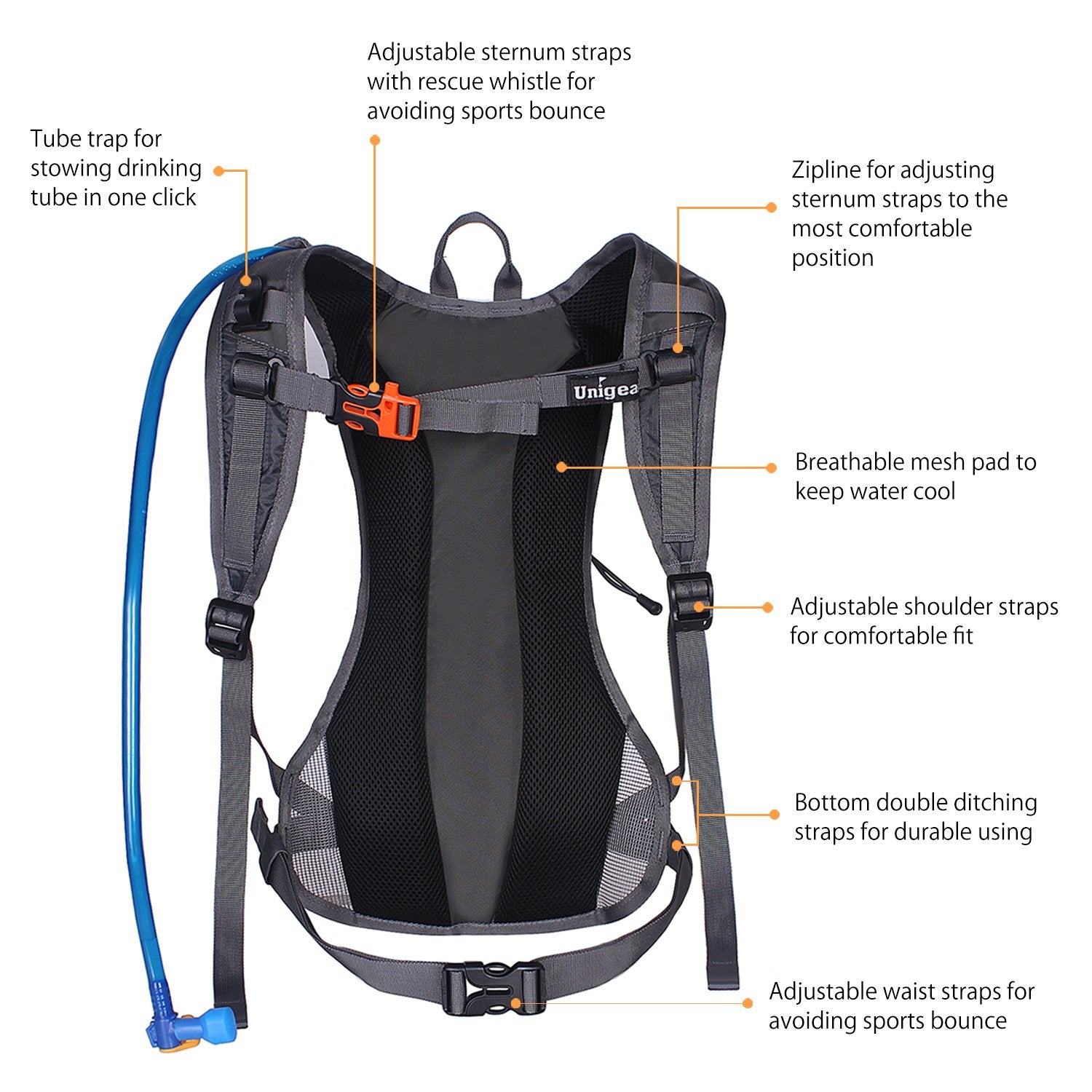 Unigear Hydration Pack Backpack with 2L Water Bladder for Hiking & Cycling