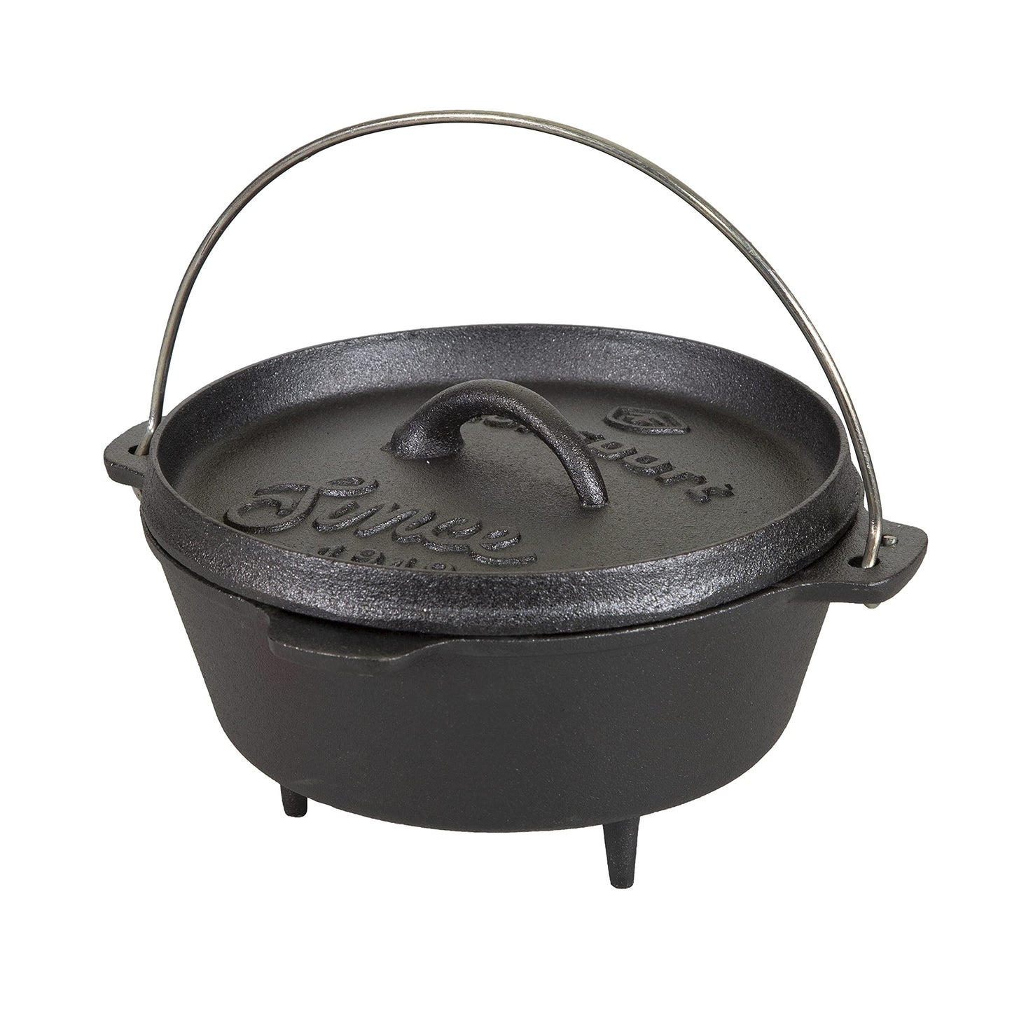 Stansport's Cast Iron Dutch Oven with Lid (16018-20) - 2 Quart Capacity, Durable Cast Iron