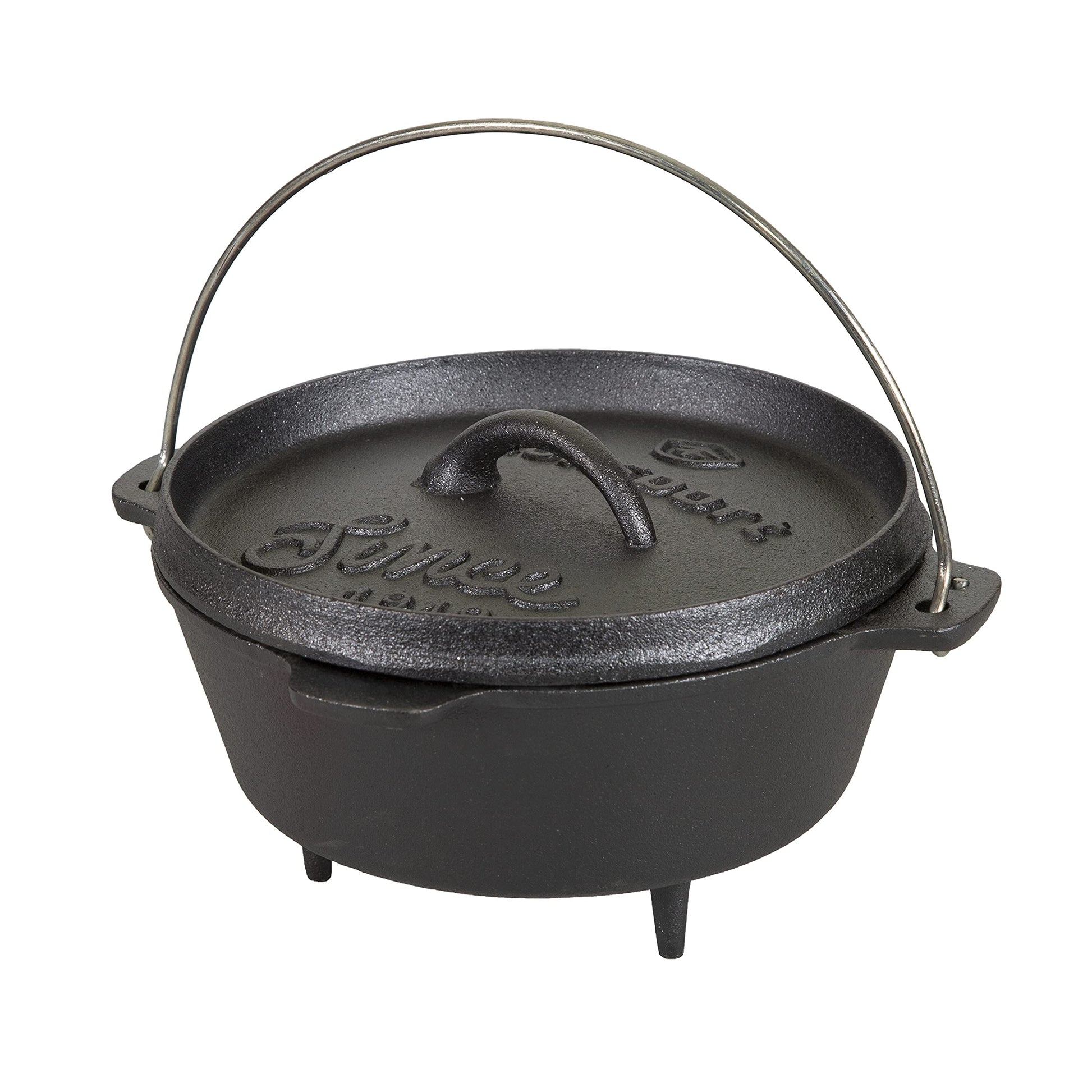 Stansport's Cast Iron Dutch Oven with Lid (16018-20) - 2 Quart Capacity, Durable Cast Iron