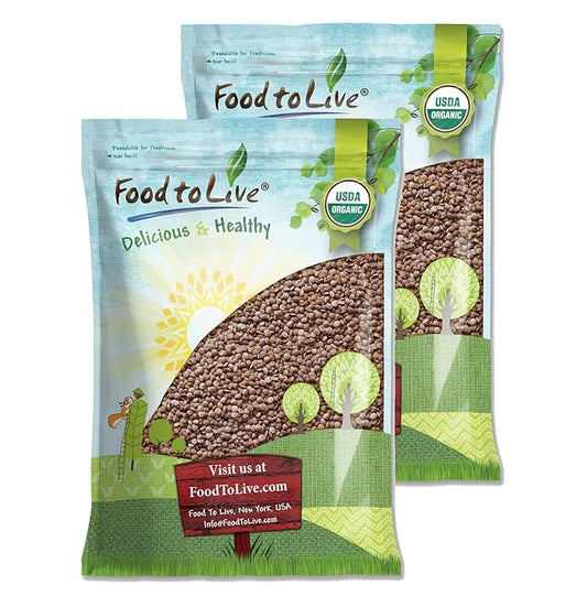 Food to Live Organic Whole Red Lentils, 20 Pounds Non-GMO, Dry Raw Lentils, Sproutable, Vegan, Kosher, Bulk. Easy to Cook. Source of Folate, Fiber, and Protein. For Lentil Soup, Stews, Curry