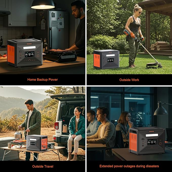 Greenery 2500W Portable Power Station, 2304Wh Large Capacity Solar Generator, Power Station for Home Backup, Camping, Outdoor Backup Battery