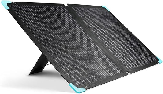 Renogy 120 watt Portable Solar Panel for Power Station, 12v Foldable Solar Panel for Camping RV of 23.5% Efficiency Mono Solar Module, with IP67 etfe Lamination, Adjustable Kickstand for Off Grid