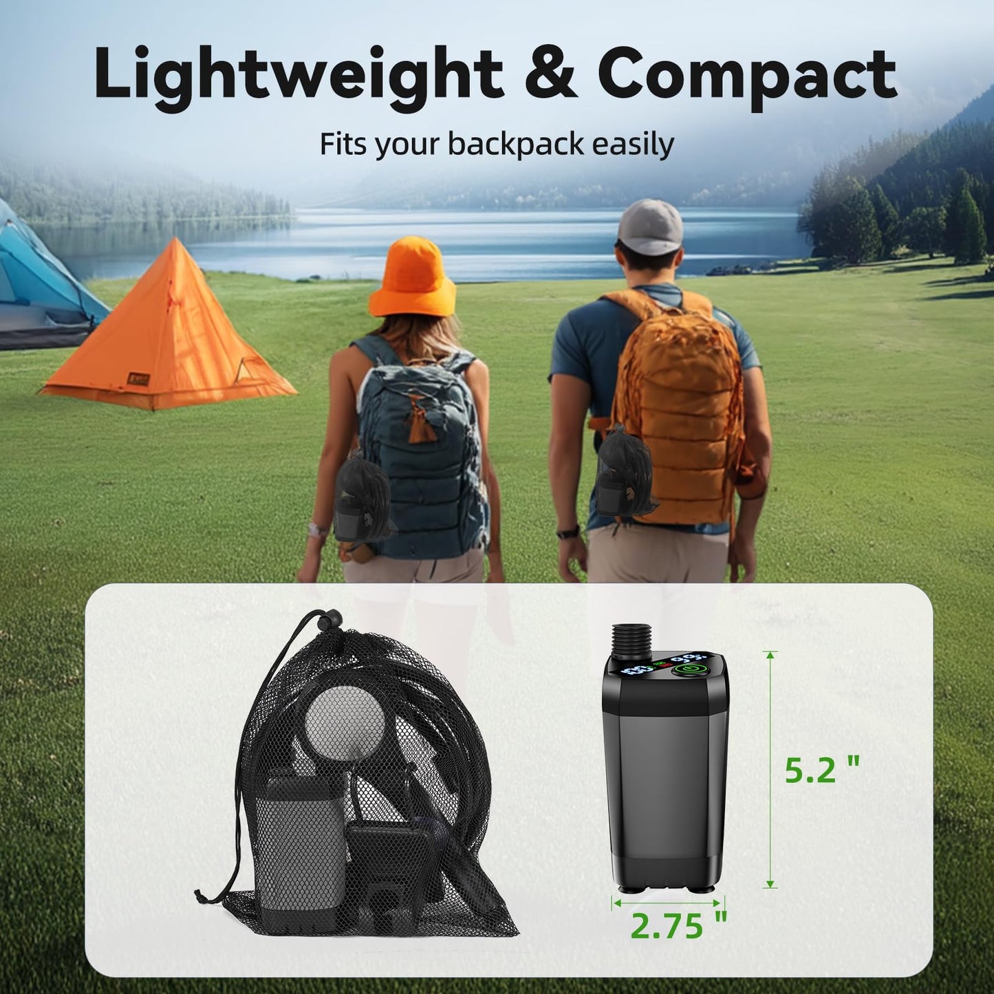 InkTrail Portable Camping Shower with Heater, Long-Lasting 6000mAh Rechargeable Camping Shower with