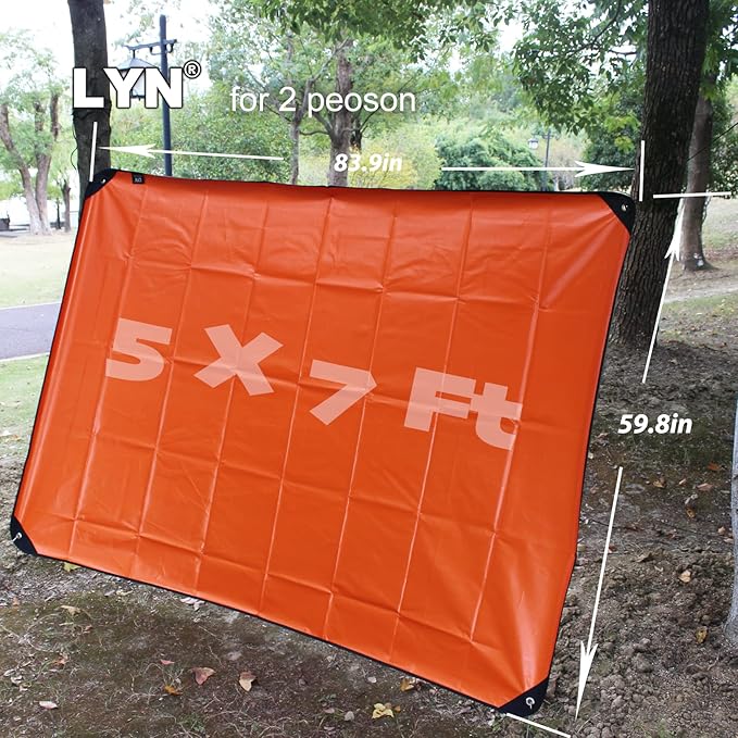 LYN Heavy Duty Emergency Blanket Survival Gear Waterproof Insulated Blanket Emergency Tarp for Camping, Hiking, Bushcraft
