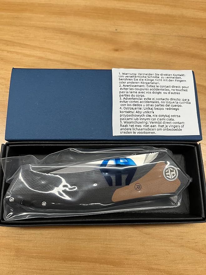 Petrified fish PF838 D2 steel folding knife outdoor tactical pocket knives G10 handle camping hunting Cutter EDC tool (Brown, Stonewash)