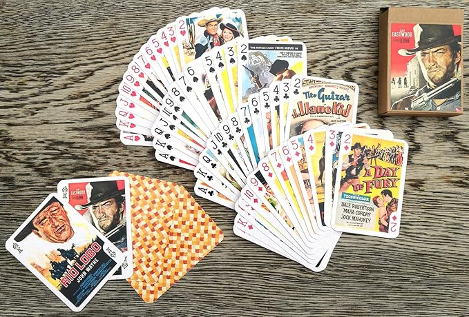 Spaghetti Western Playing Cards (Poker Deck 54 Cards All Different) Vintage Western Movie Poster Wild West