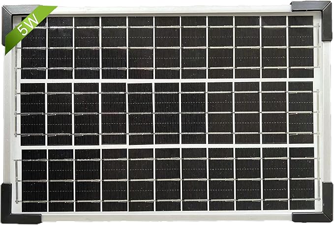 5W Solar Panel High Efficiency 12V Portable Solar Chargerfor Small Devices Monocrystalline Photovoltaic Module LED Lights, Power Banks, and 12V Batteries, Ideal for Outdoor Use
