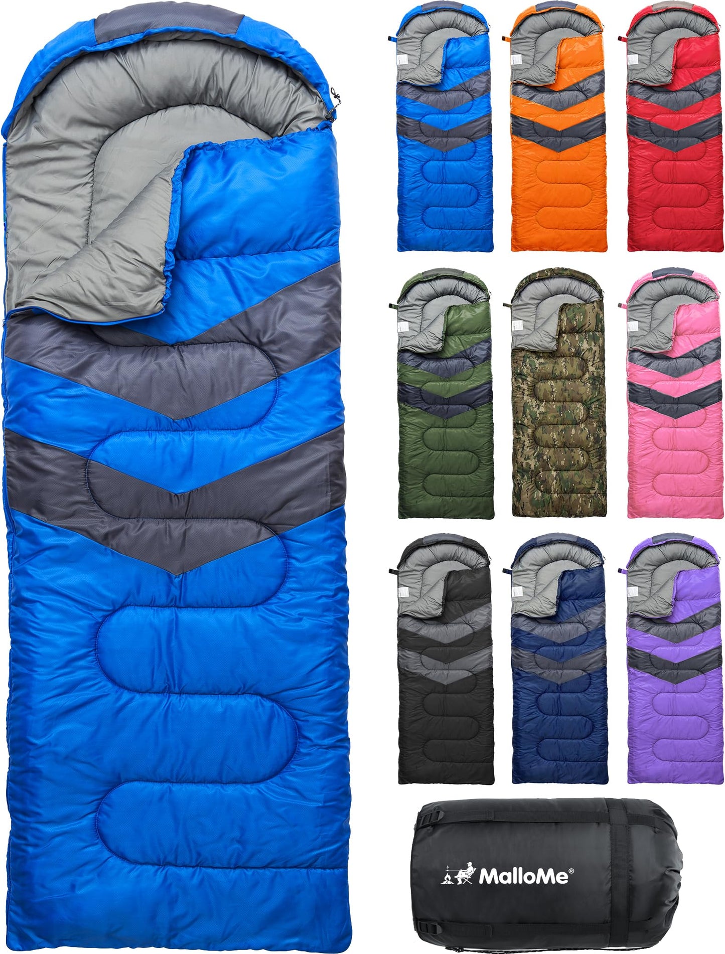 MalloMe Sleeping Bags for Adults Cold Weather & Warm - Backpacking Camping Sleeping Bag for Kids