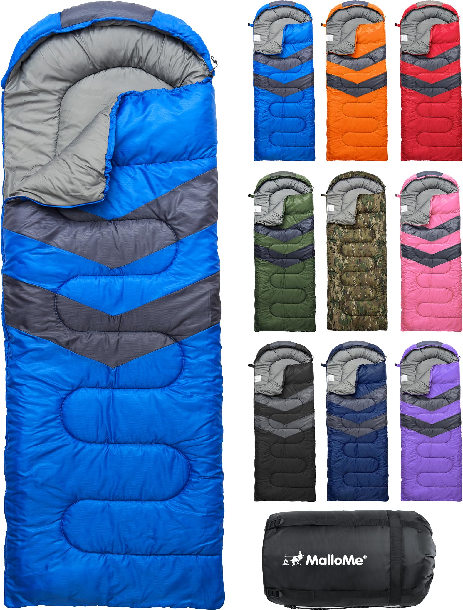 MalloMe Sleeping Bags for Adults Cold Weather & Warm - Backpacking Camping Sleeping Bag for Kids