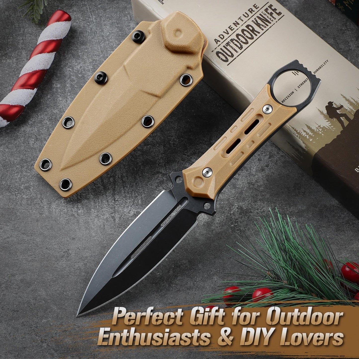 Freelander Tactical Fixed Blade Knife with Sheath - Survival Knives for Men