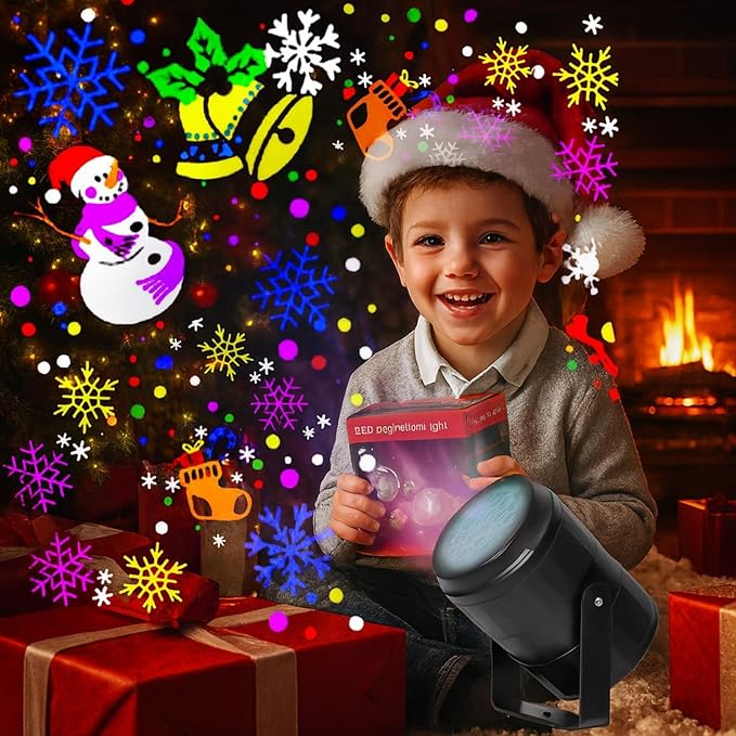 Christmas Projector Lights Indoor/Outdoor, Led Lights Projector for Christmas Decorations, Holiday Projector for Christmas Party,2025 Upgrade Christmas Indoor for Home，Xmas Gift