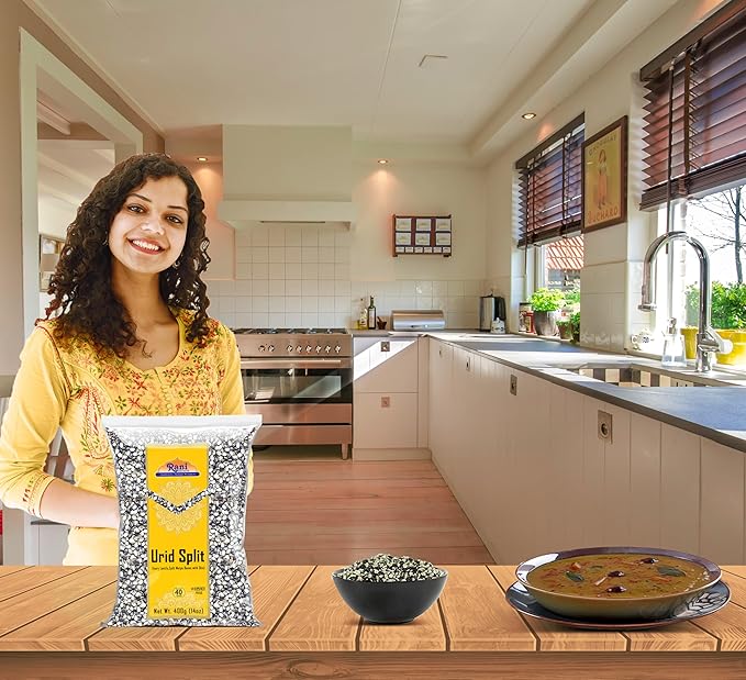 Rani Urid/Urad Split Chilka (Split Matpe Beans with Skin) Indian Lentils 14oz (400g) ~ All Natural | Gluten Friendly | Non-GMO | Kosher | Vegan | Indian Origin