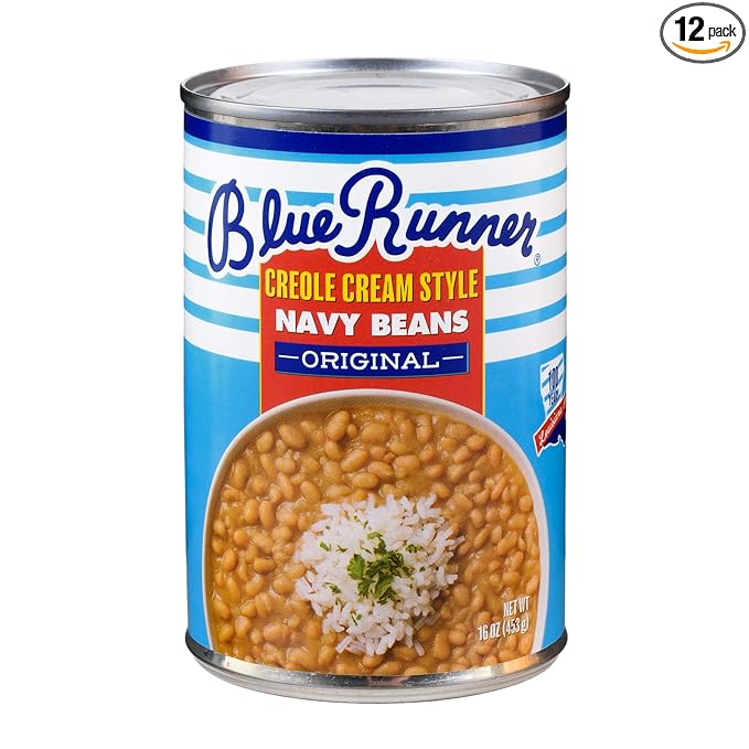 Blue Runner Creole Cream Style Navy Beans 16 Ounce (Pack of 12)