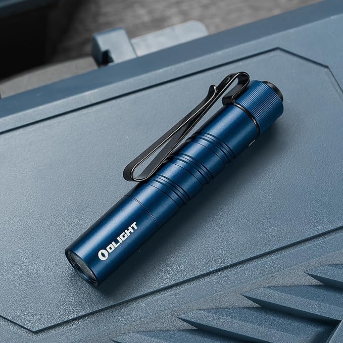 OLIGHT I3T 2 EOS Pocket EDC Flashlight, 200 Lumens Compact Bright Handheld Flash Lights, Dual-Output Tail Switch with AAA Battery and Two-Way Pocket Clip for Camping and Hiking (Midnight Blue)