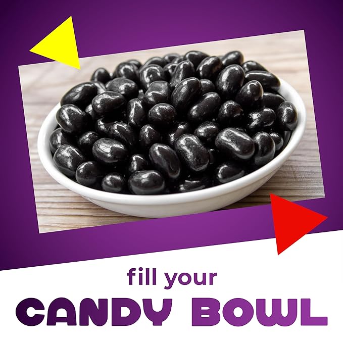 Black Licorice Jelly Beans Candy | 2 Pound Bag | Black Jelly Beans Bulk | Old Fashioned Candy for Buffet, Snacking & Gifting | Nostalgic Treat with Bold Licorice Flavor