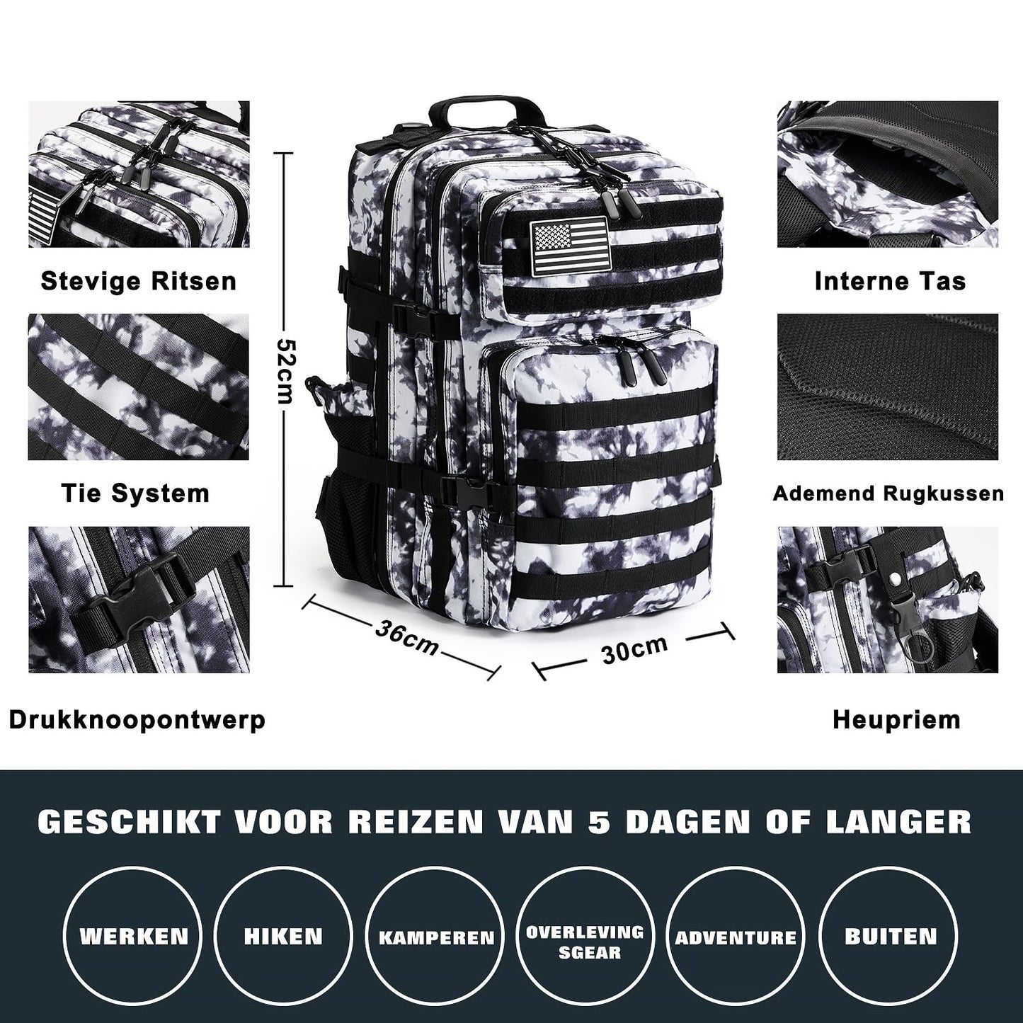Skywod, Professional Survival Gear Set - First Aid Kit and Large Camping Backpack, Camping
