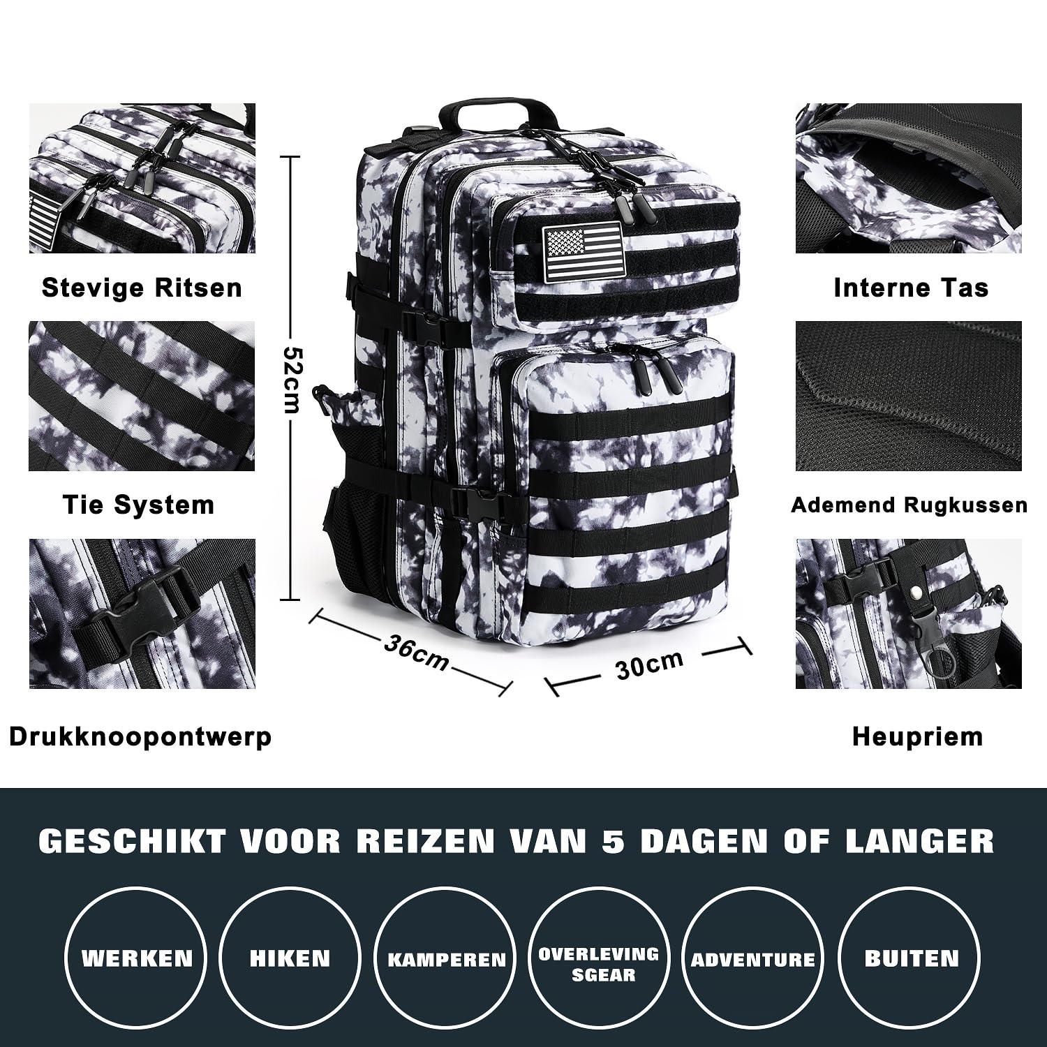 Skywod, Professional Survival Gear Set - First Aid Kit and Large Camping Backpack, Camping