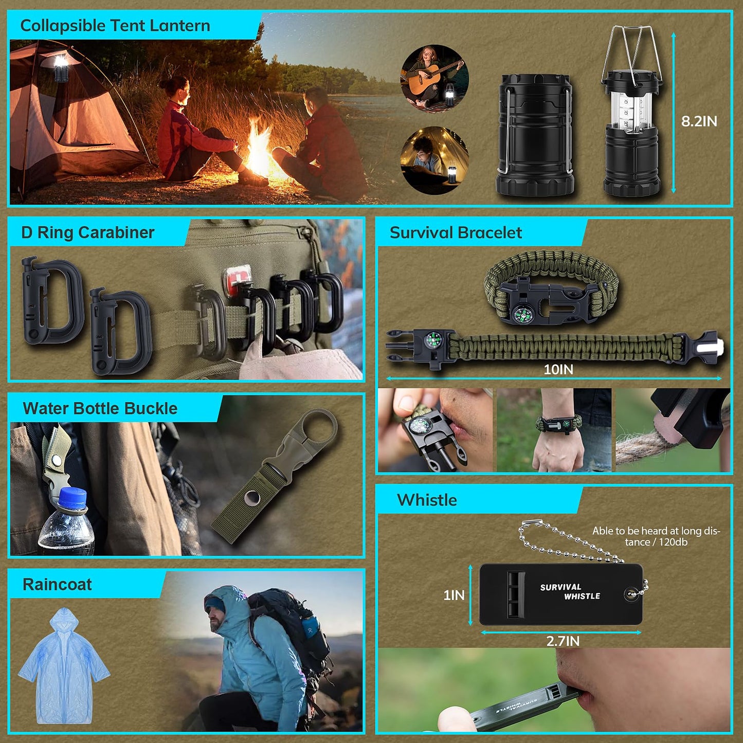 Survival Kit, Gifts for Fathers Day Men, Women, 251pcs Emergency Survival Gear and Supplies