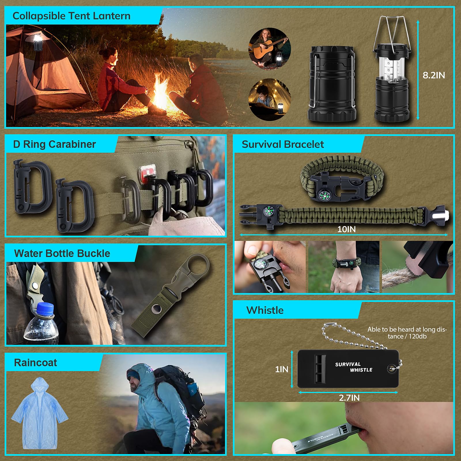 Survival Kit, Gifts for Fathers Day Men, Women, 251pcs Emergency Survival Gear and Supplies