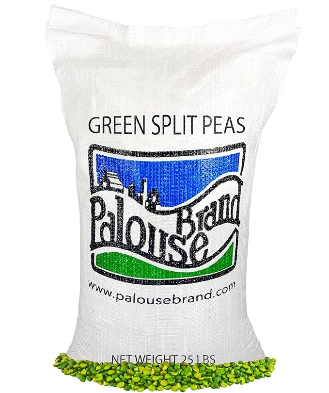 Palouse Brand Certified Glyphosate Residue Free Split Peas | Green | 25 LBS | Family Farmed in Washington State | Non-GMO Project Verified | Non-Irradiated | Kosher Parve | Field Traced