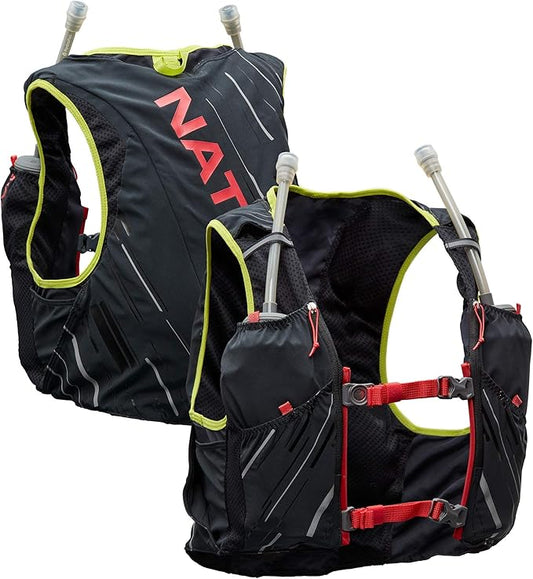 Nathan Pinnacle Race Vest 4L Running Vest with Water Bottle, with Two 20 oz Hydration Soft Flasks, Water-Resistant Pockets, Lightweight & Moisture Wicking