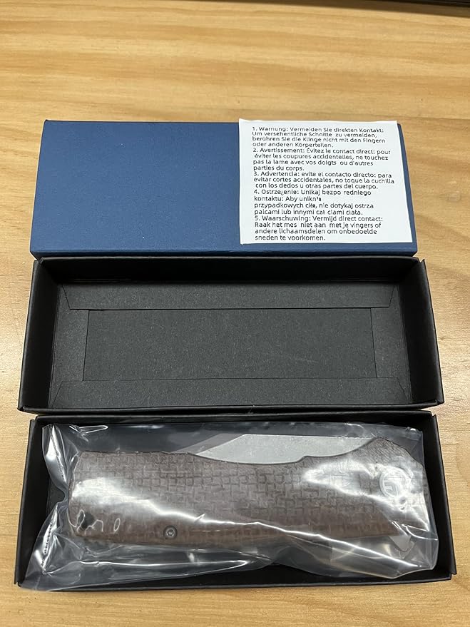 Petrified fish PFP03 Victor,3.58" K110 Stonewashed Blade,140g Micarta Handle Flipper Liner lock Folding knife (Brown Stonewashed)