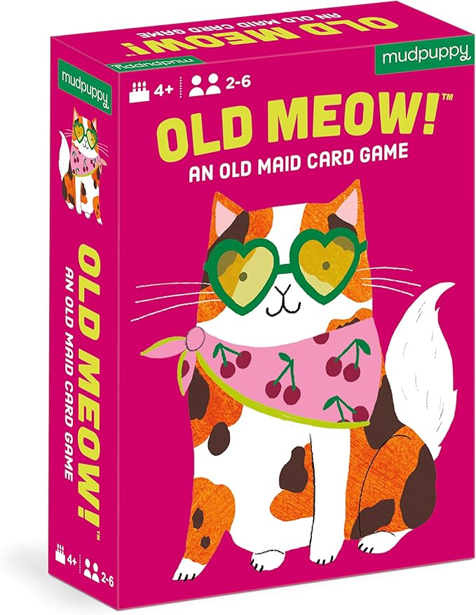 Mudpuppy Old Meow! – Feline Version of Classic Kids Old Maid Card Game with Cute Illustrations of Cats for Children Ages 4 and Up, 2-4 Players