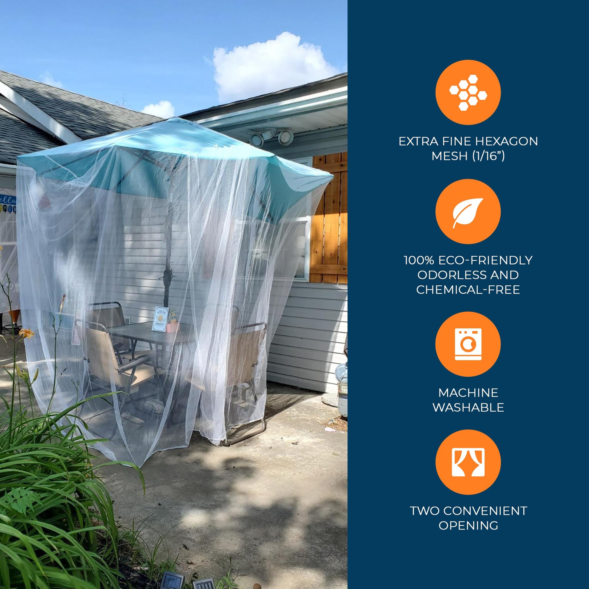 MEKKAPRO Ultra Large Mosquito Net with Carry Bag, Large 2 Openings Netting Curtains | Camping