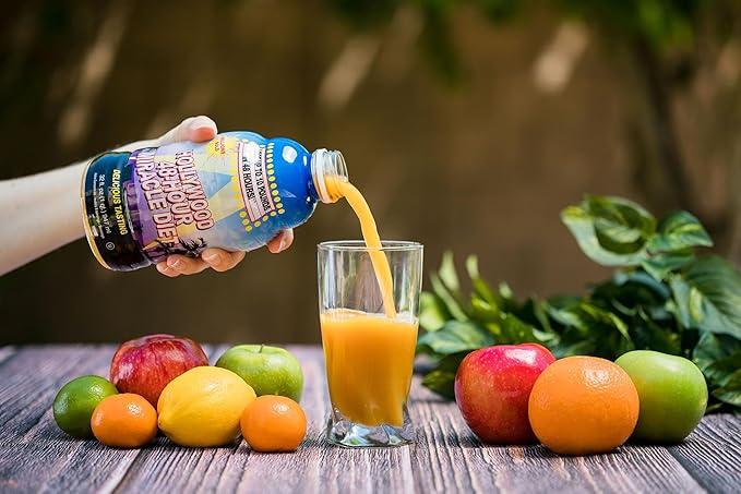 Hollywood diet - 48-Hour Miracle Fruit Juice Cleanse Diet 4-Pack, Detox Cleanse for Weight Loss & Rejuvenation, Food Replacement, Fast Acting Diet, Delicious & Tasty Formula, 32 Fl. Oz.
