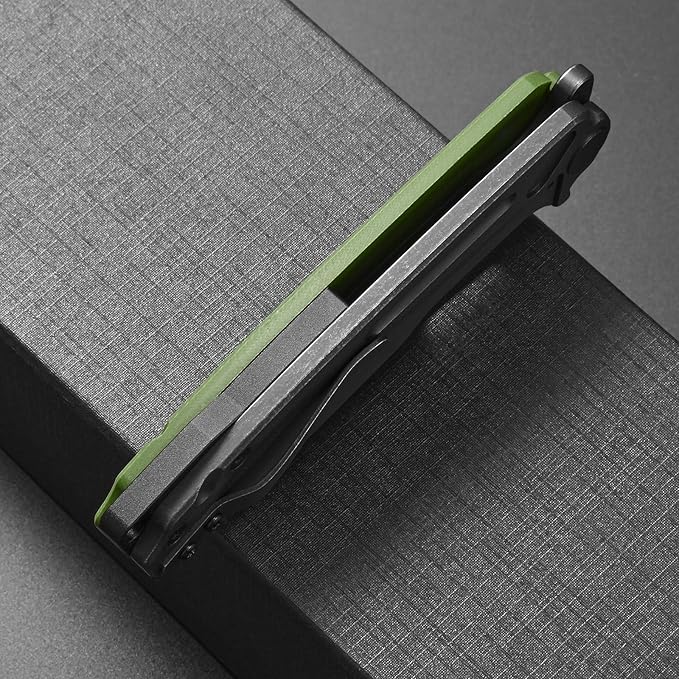 Ccanku C1136 Folding Knife D2 Steel Blade G10&Steel Handle EDC Tool Outdoor Hunting Camping Knife (Green)