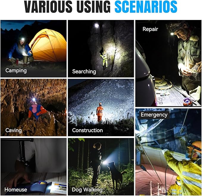 Brinyte HL18 Rechargeable Right Angle Headlamp Detachable L-Shape Flashlight with Magnetic Base 90 Degree Swivel 1600 Lumens Bright Waterproof Headlamp for Repairing Work