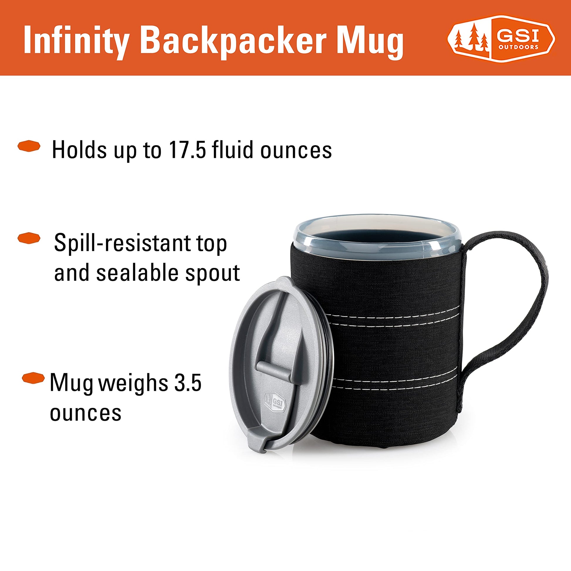 GSI Outdoors 75285 Infinity Backpacker Mug Black